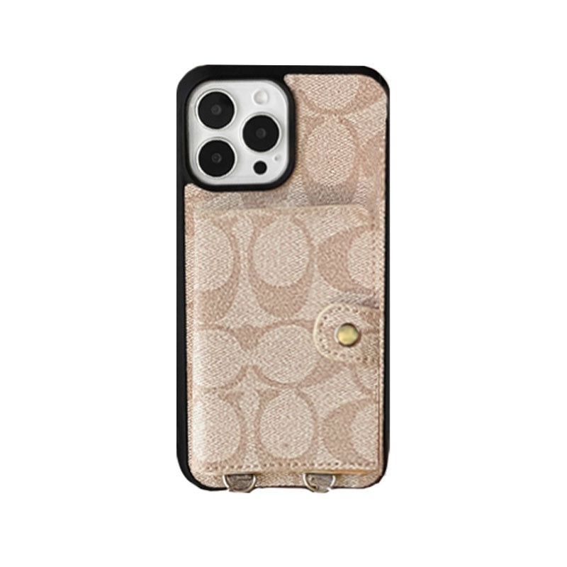 Classic iPhone Case With Wallet And Strap Brown – Shockproof Protective Phone Cover