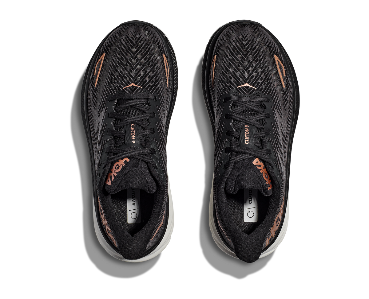 Hoka Womens Clifton 9- Black/Rose Gold (1127896-BRGL)