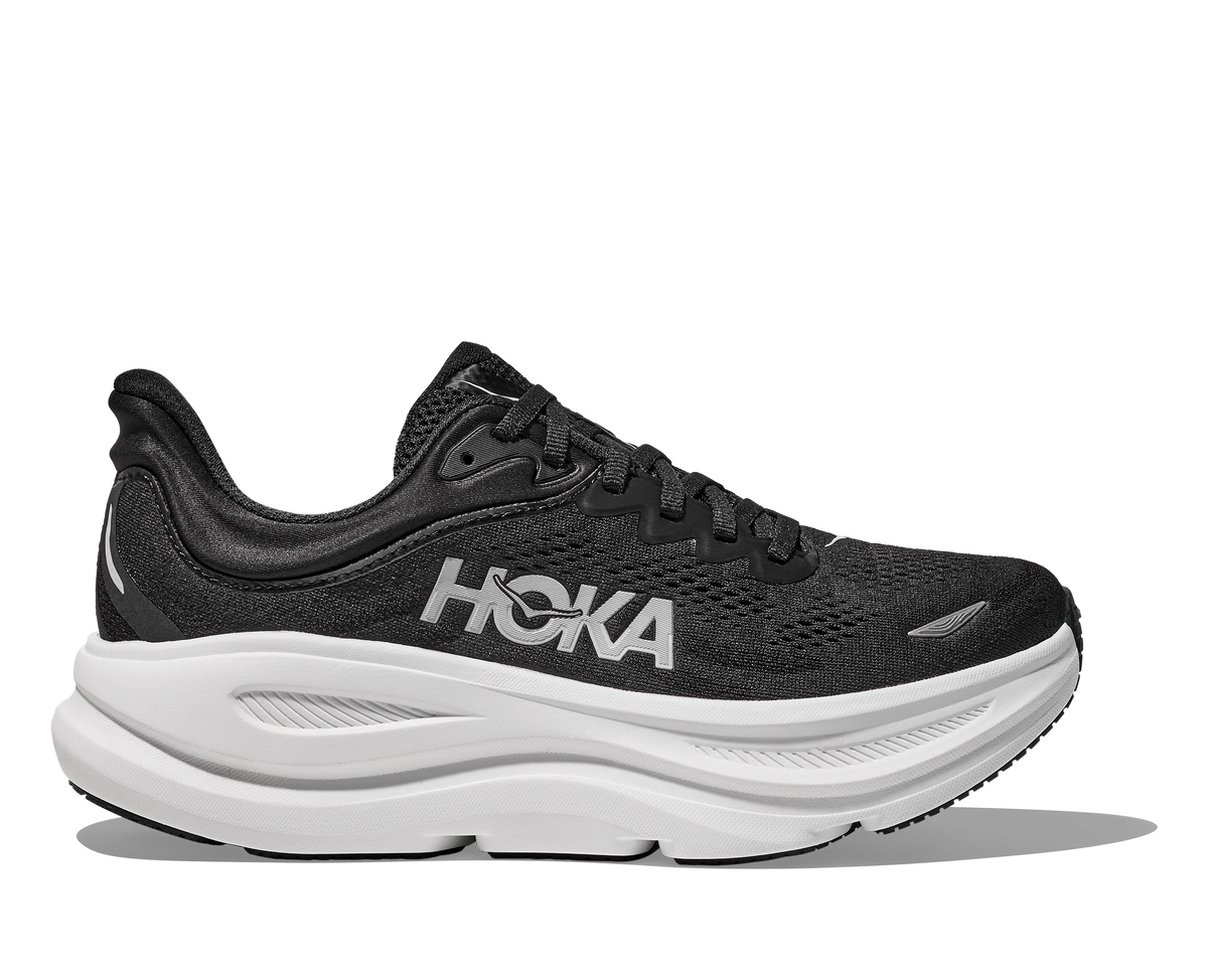 HOKA Men's Bondi 9 - BLACK / WHITE (Wide)