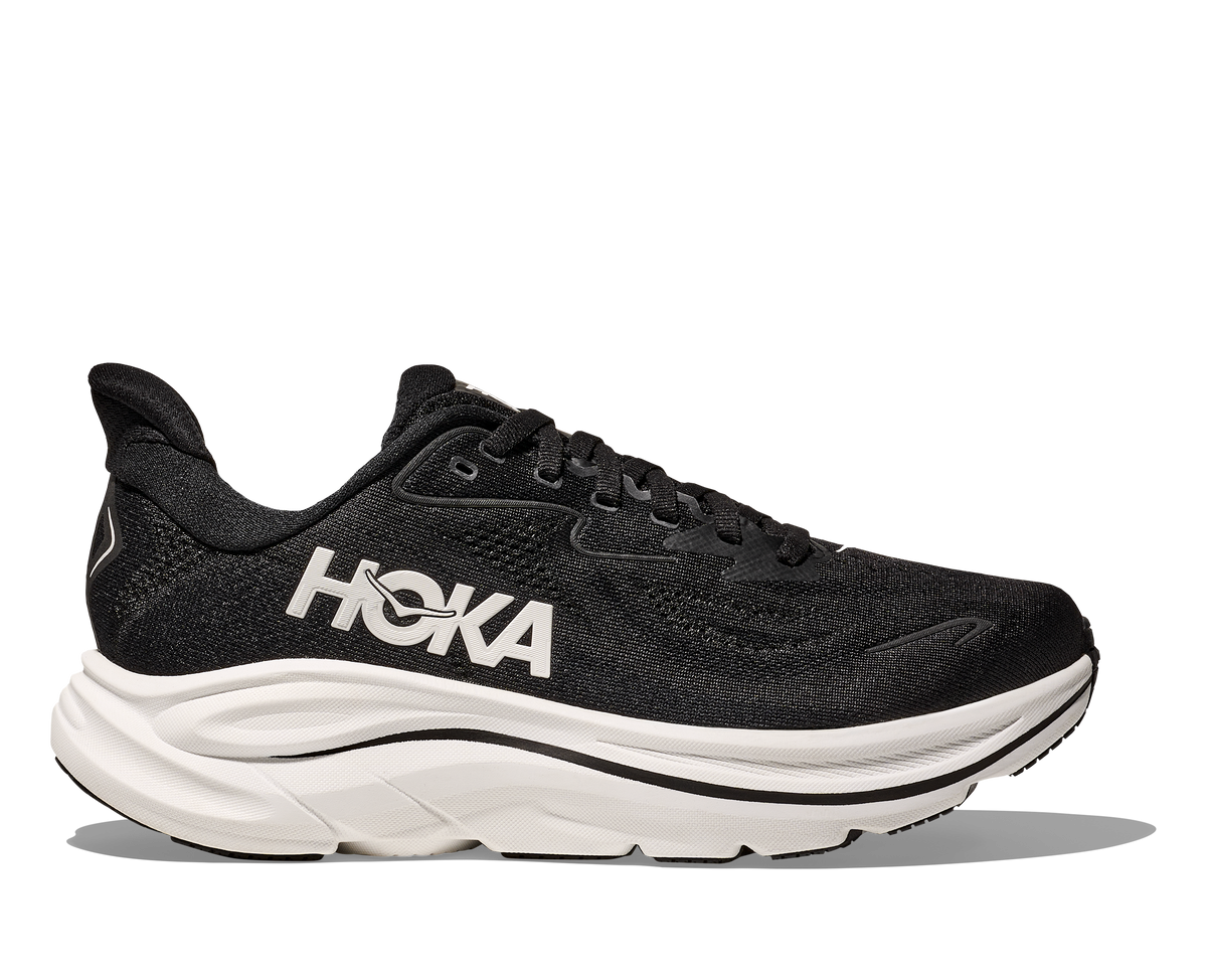HOKA Men's Clifton 10 - BLACK / WHITE (Wide)