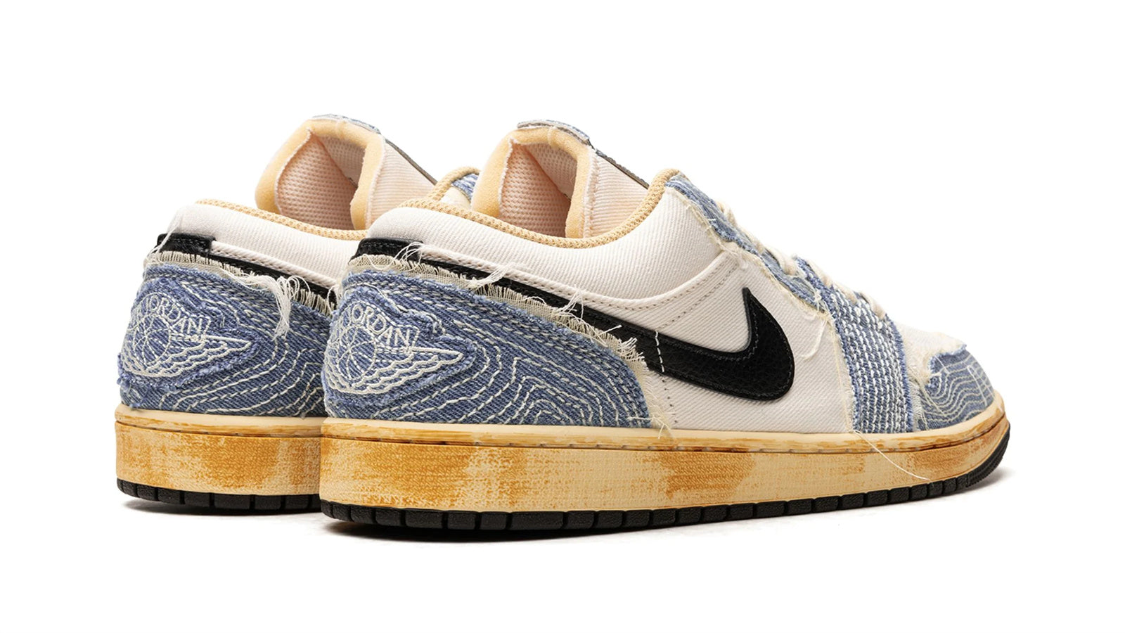 Air Jordan 1 Low SE Sashiko Denim - Iconic White & Blue Canvas Sneaker