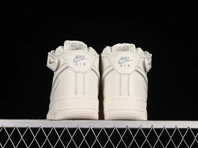 Nike Air Force 1 Mid Reflective "Triple Cream/Grey"
