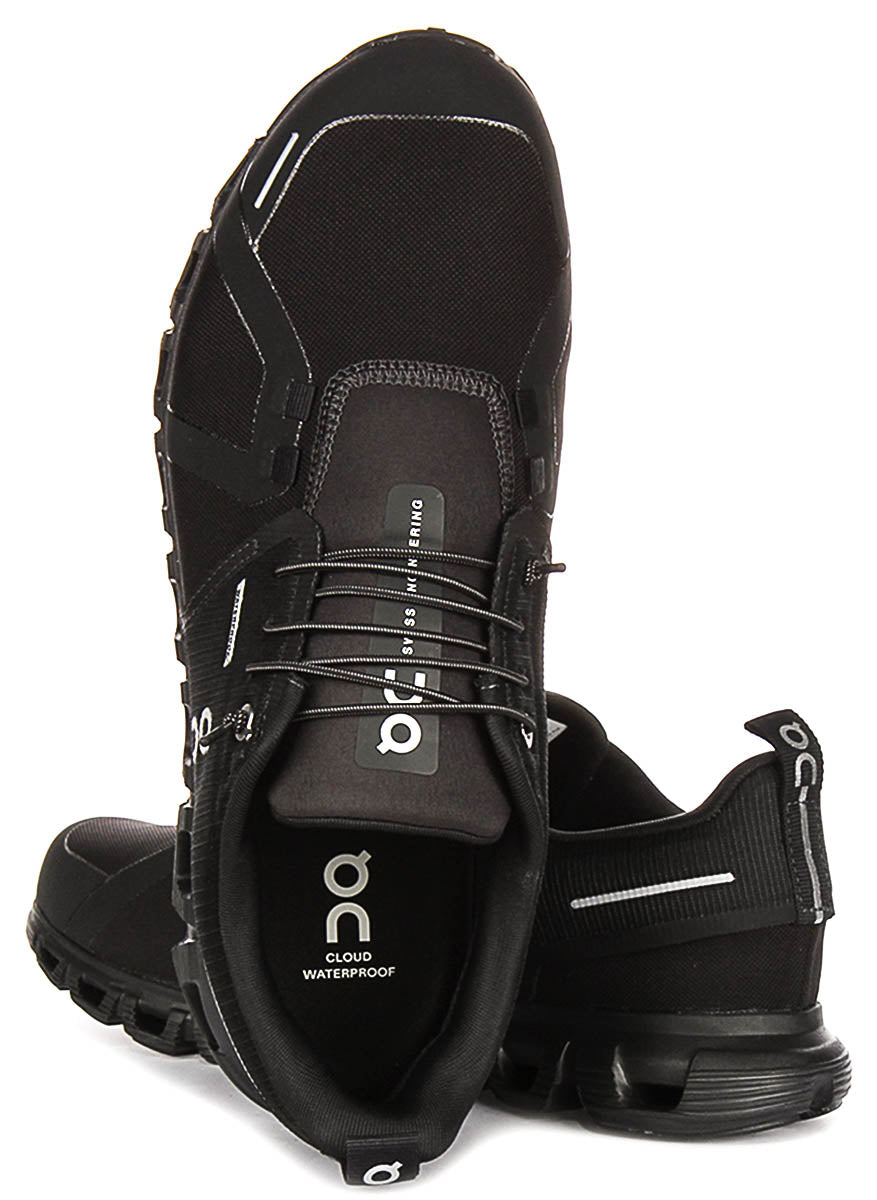 On Running Cloud 6 Waterproof In Black Black For Women