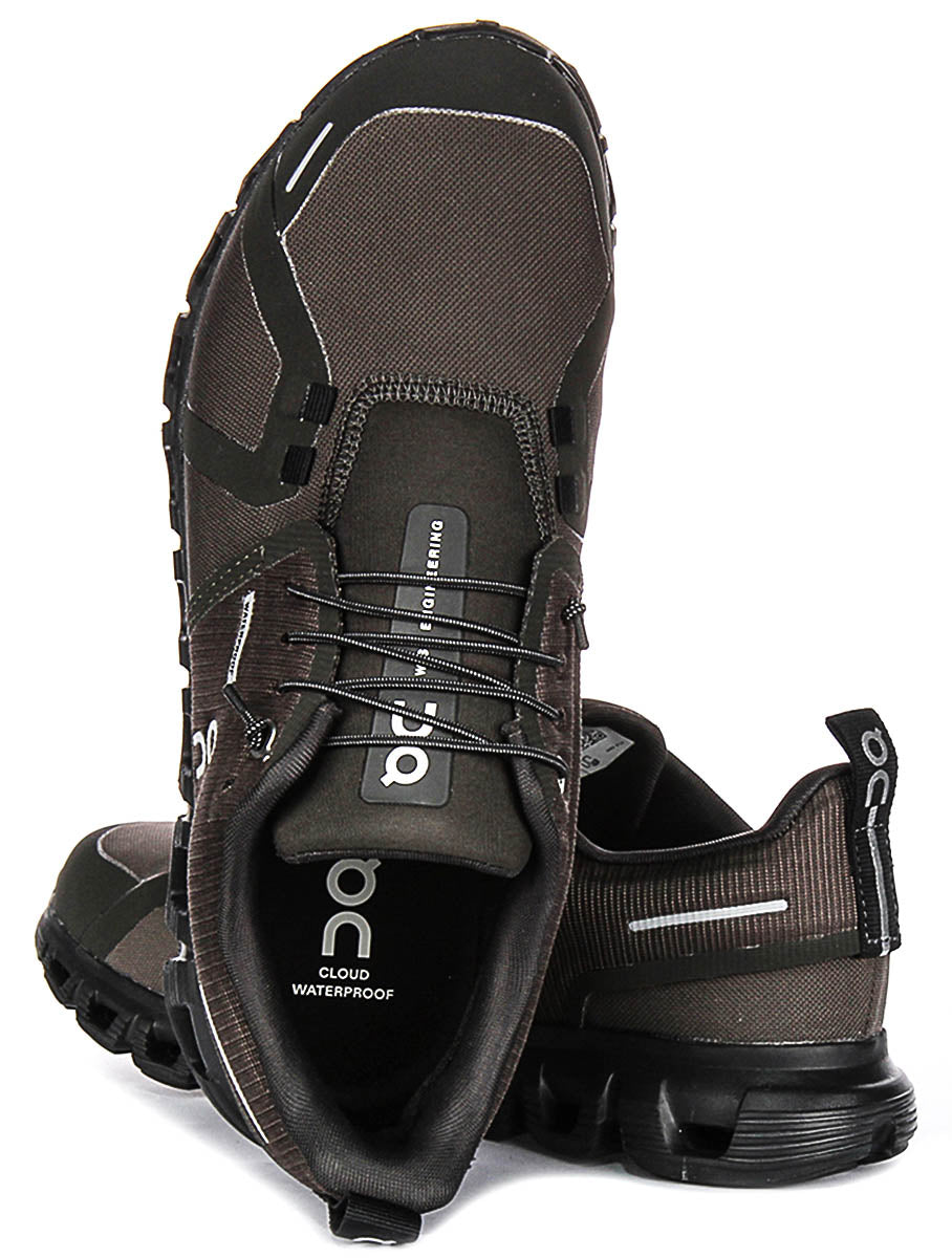 On Running Cloud 6 Waterproof In Black Charcoal For Men