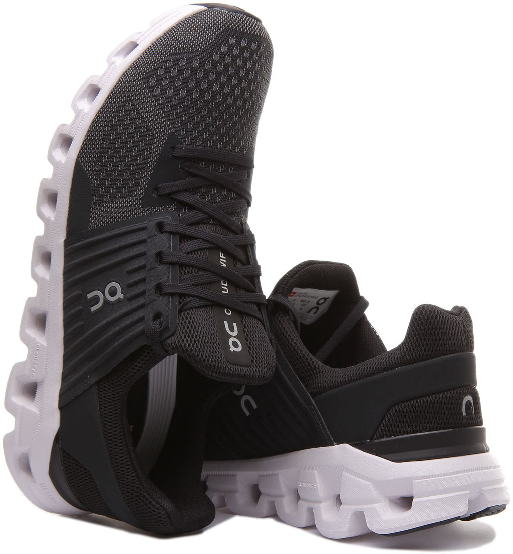 On Running Cloudswift In Black Grey For Mens