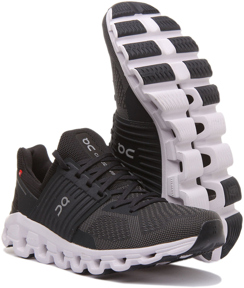 On Running Cloudswift In Black Grey For Mens