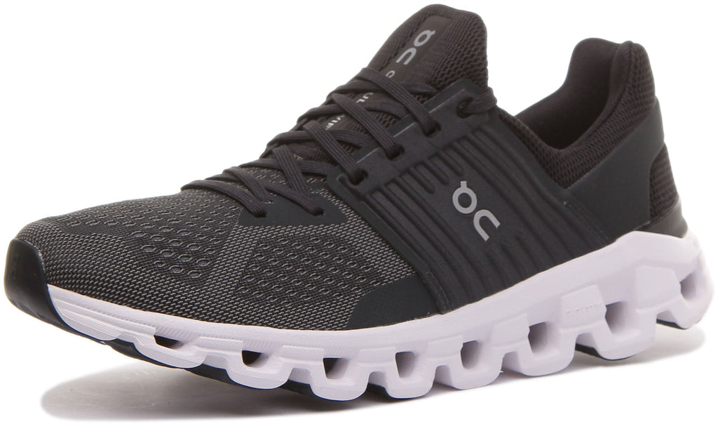 On Running Cloudswift In Black Grey For Mens