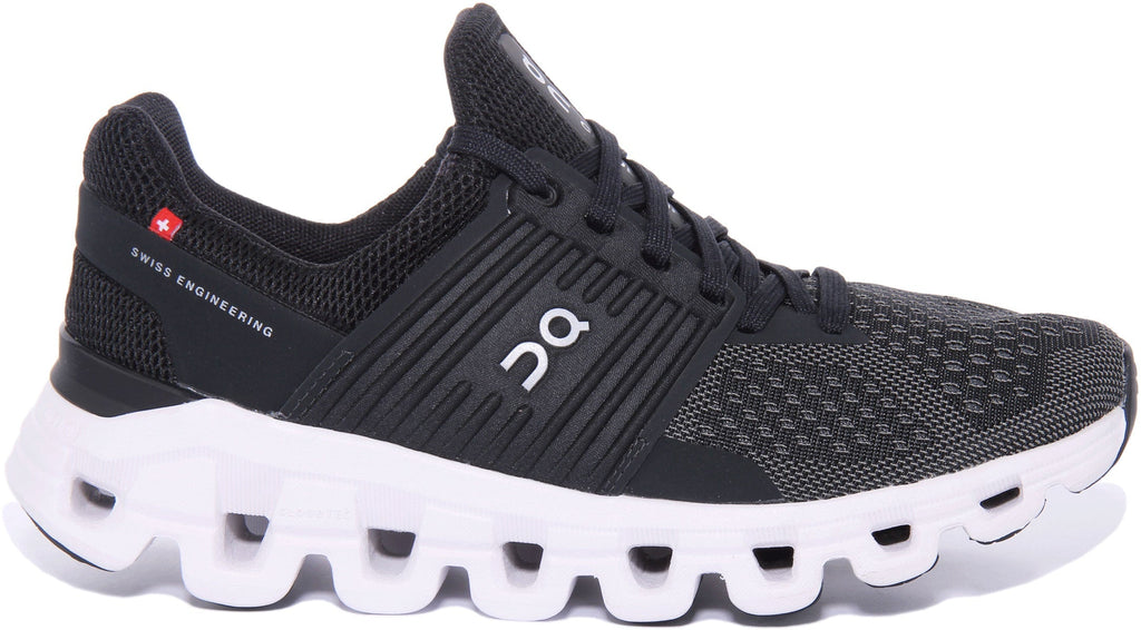 On Running Cloudswift In Black Grey For Women