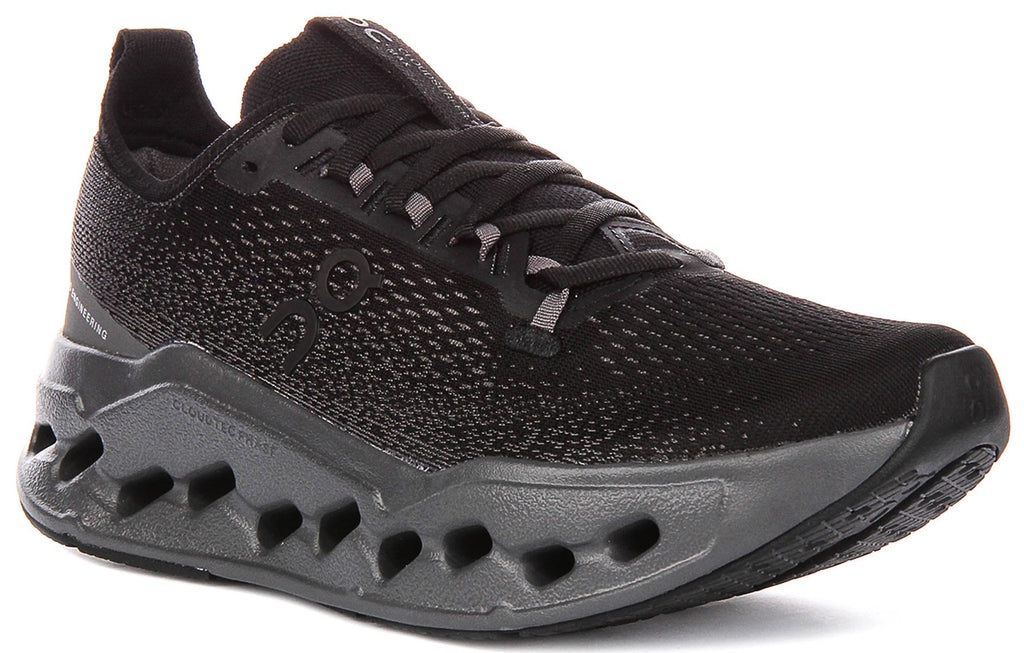 On Running Cloudsurfer Max In Black Grey For Women