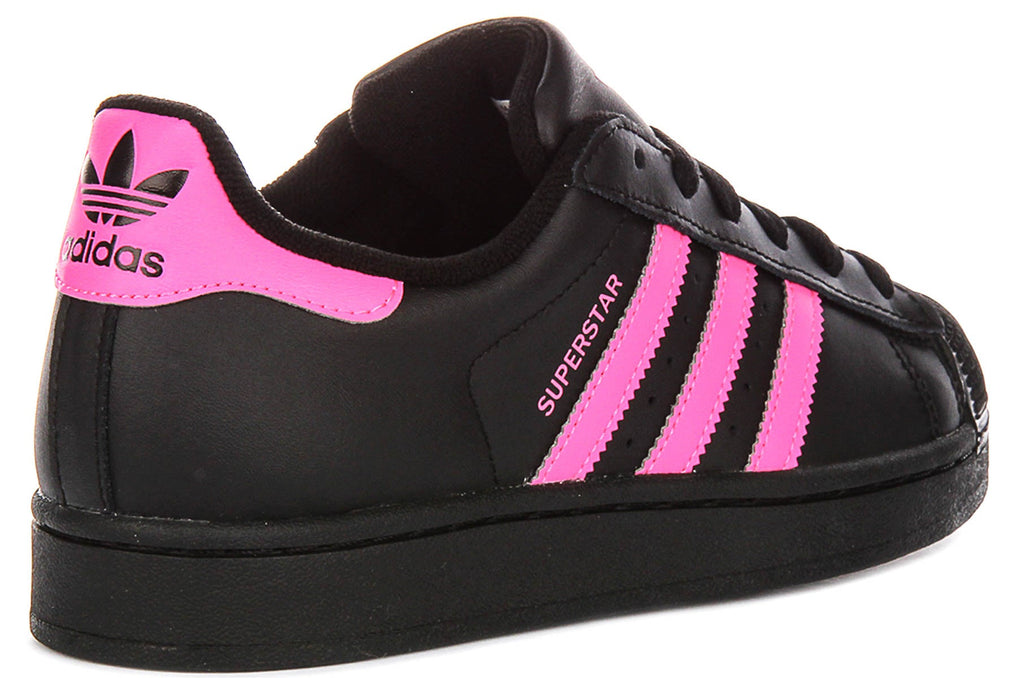 Adidas Superstar II J In Black Pink For Youth