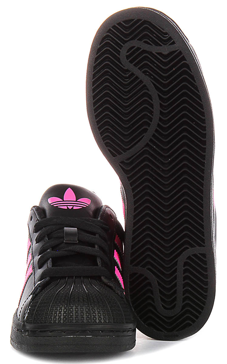 Adidas Superstar II J In Black Pink For Youth