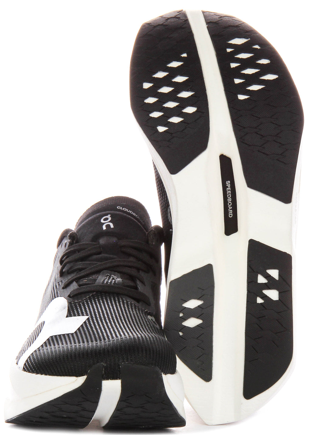 On Running Cloudboom Volt In Black White For Women