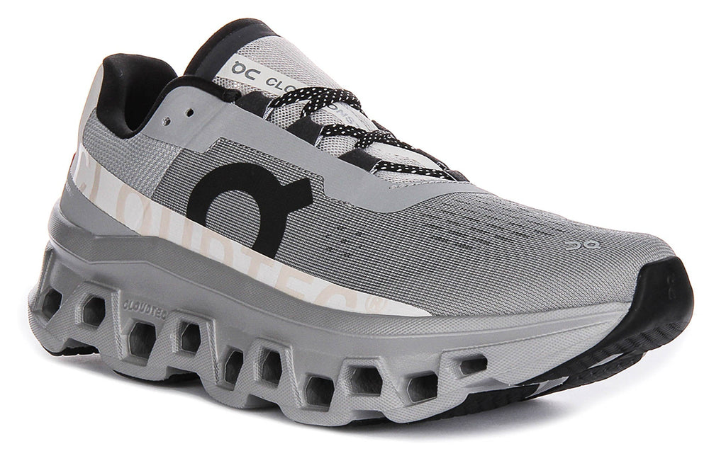 On Running Cloudmonster In Grey Black For Men
