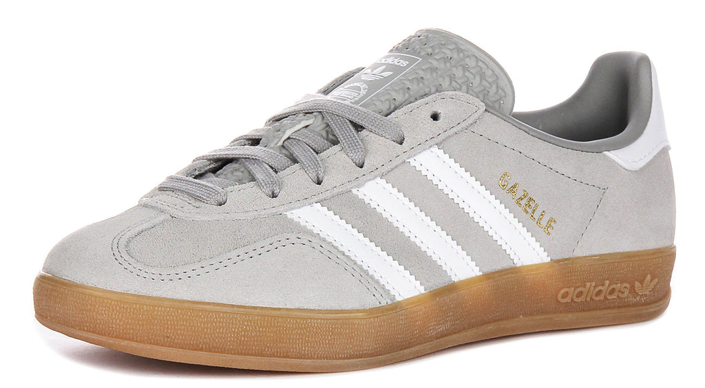 Adidas Gazelle Indoor In Grey White For Men