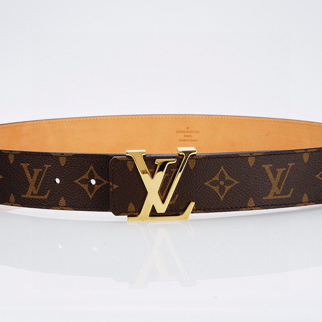 Luxury Monogram Belt with Gold Buckle – Premium Leather Belt