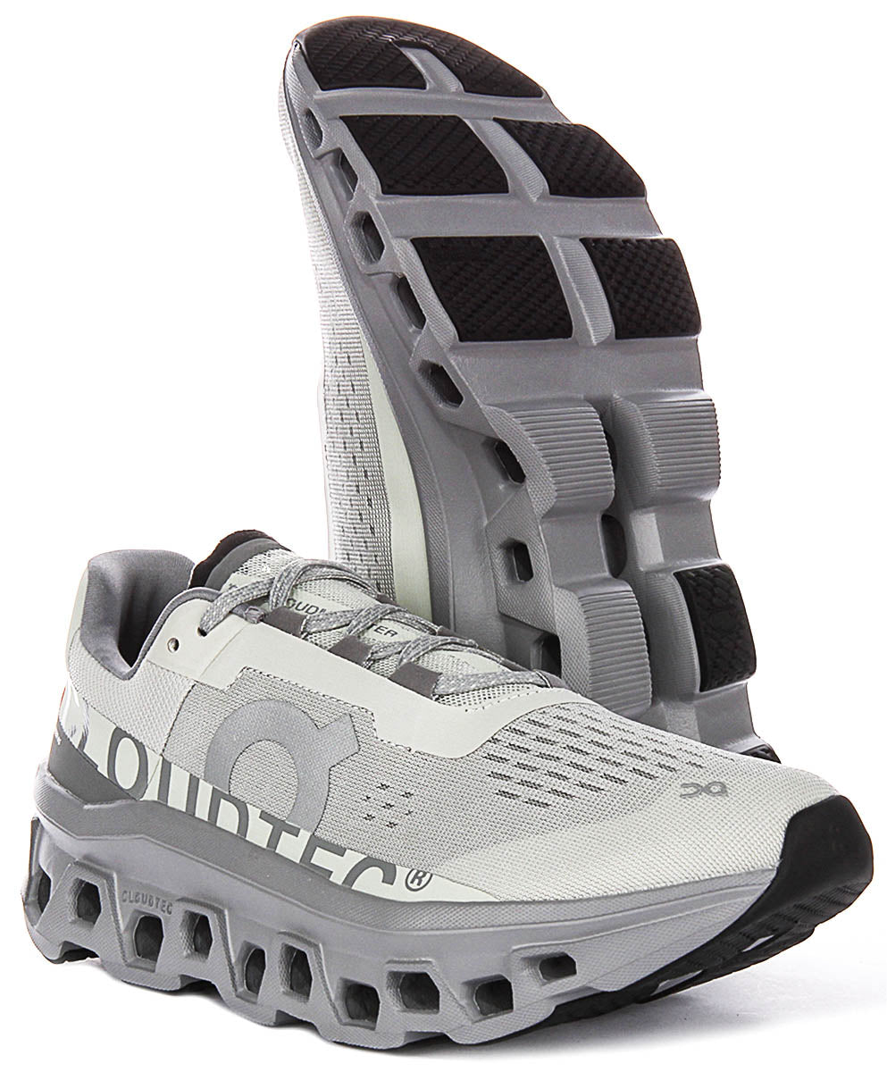On Running Cloudmonster In Light Grey For Men