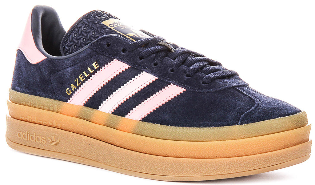 Adidas Gazelle Bold J In Navy Pink For Youth