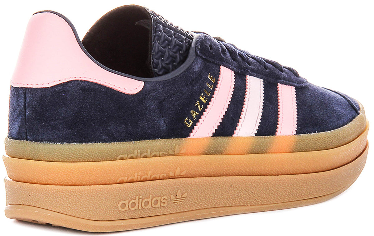 Adidas Gazelle Bold J In Navy Pink For Youth