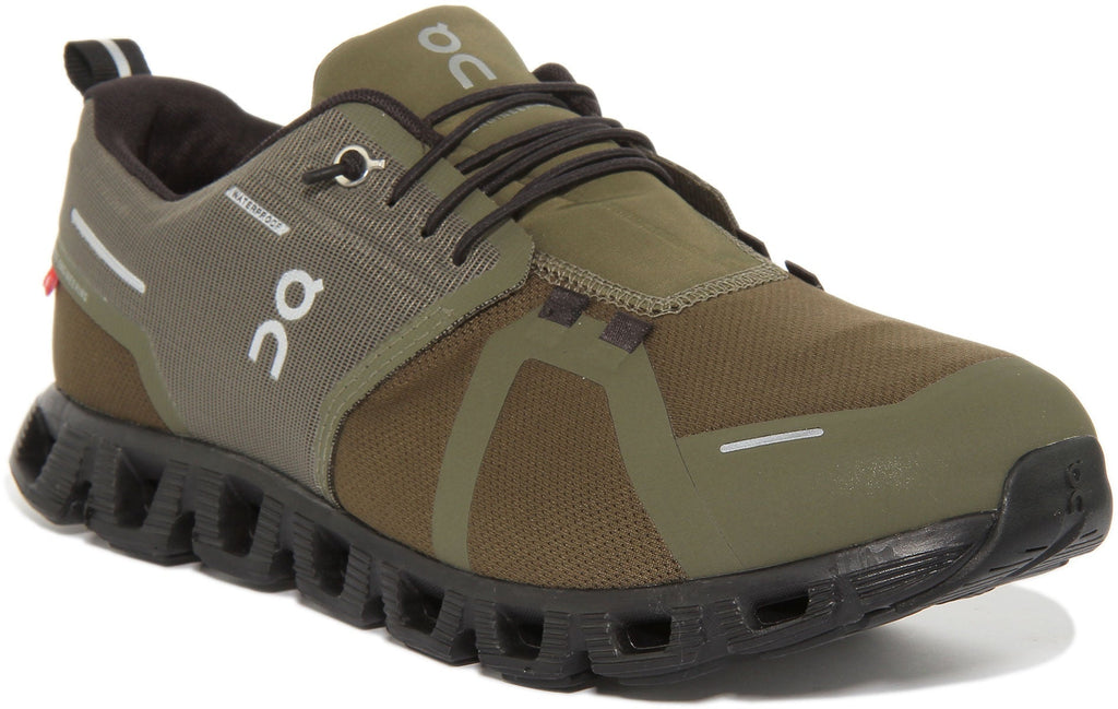 On Running Cloud 5 Waterproof In Olive For Men