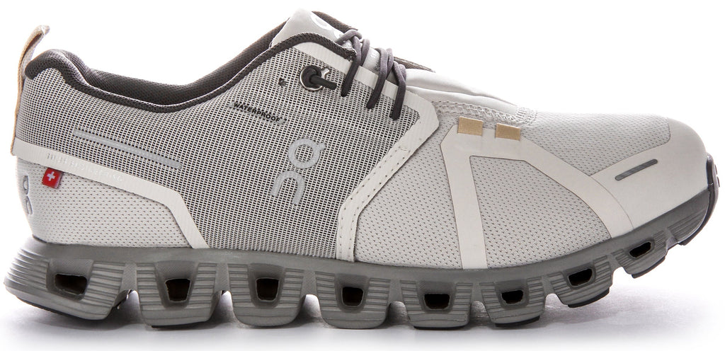 On Running Cloud 5 Waterproof In Pearl White For Women