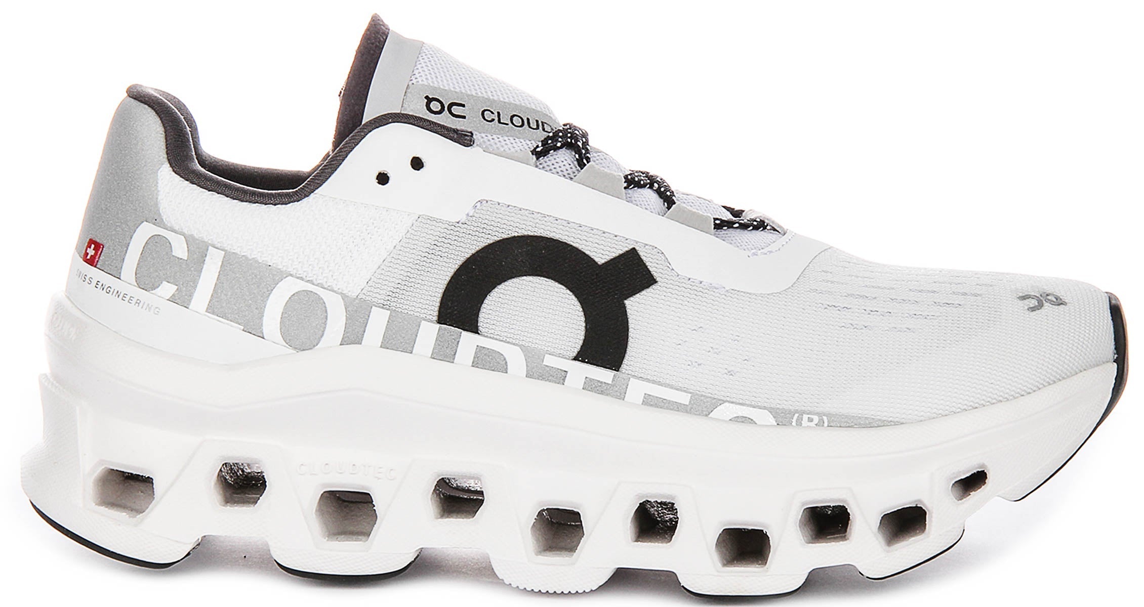 On Running Cloudmonster In White Black For Women