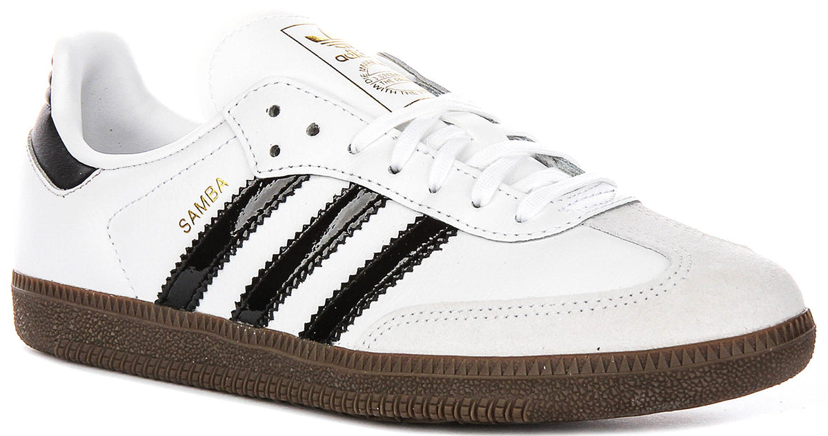 Adidas Samba OG J In White Black For Youth