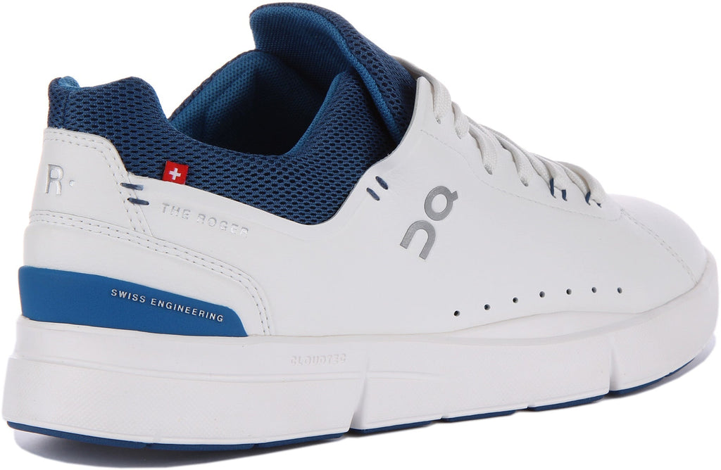 On Running The Roger Advantage In White Blue For Men