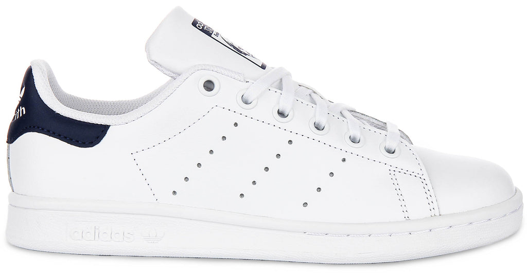Adidas Stan Smith J In White Navy For Youth