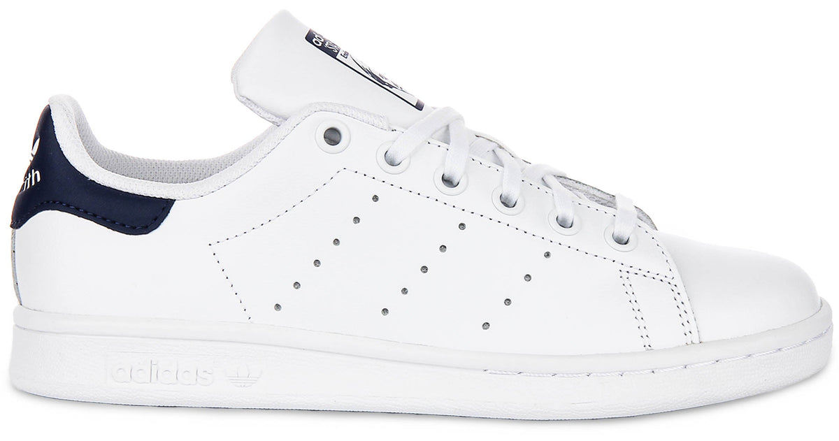 Adidas Stan Smith J In White Navy For Youth