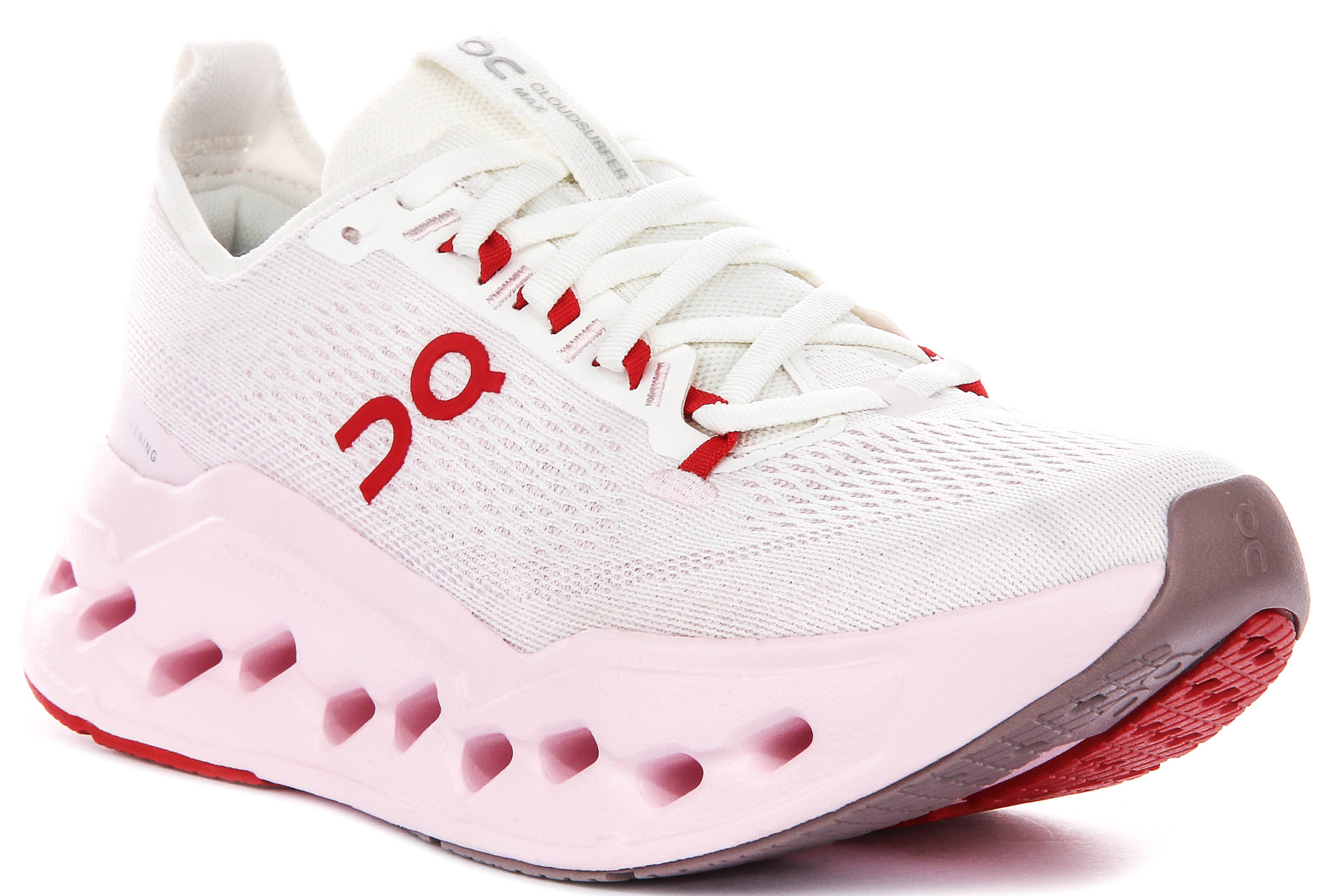 On Running Cloudsurfer Max In White Pink For Women