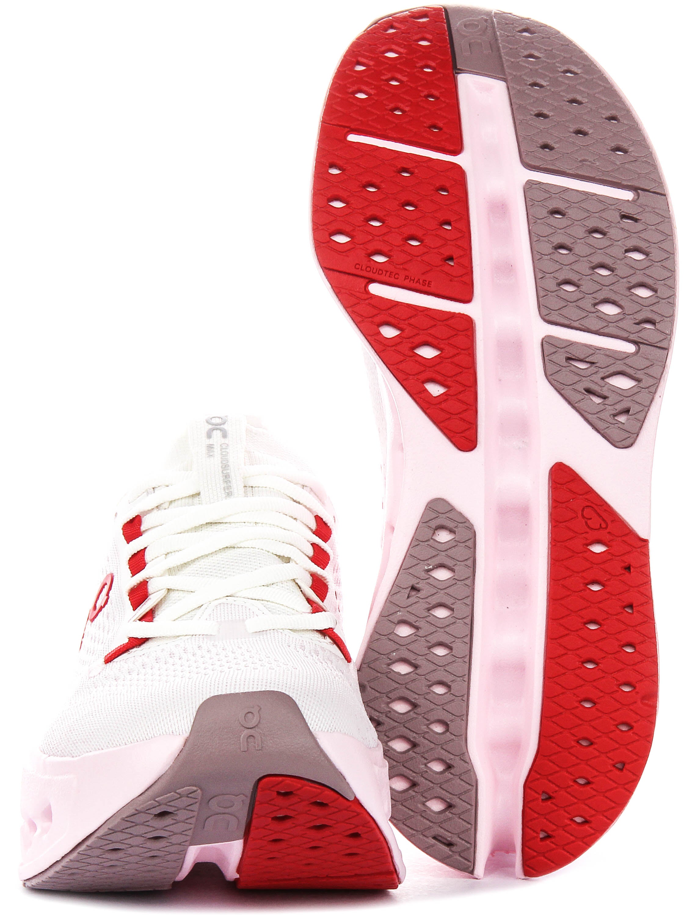On Running Cloudsurfer Max In White Pink For Women