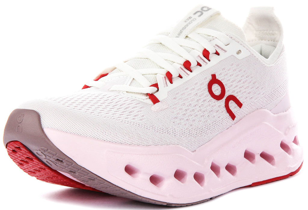On Running Cloudsurfer Max In White Pink For Women