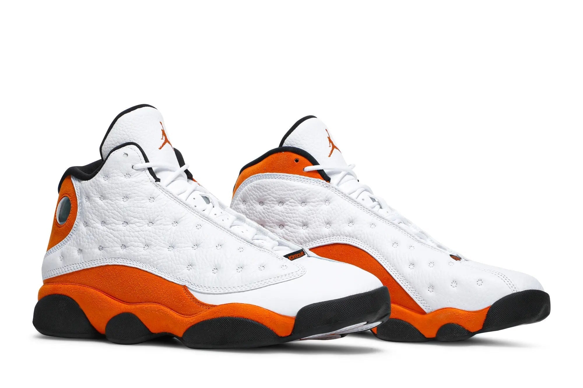 Air Jordan 13 Retro 'Starfish' - White Orange Suede Sneaker with Hologram Logo