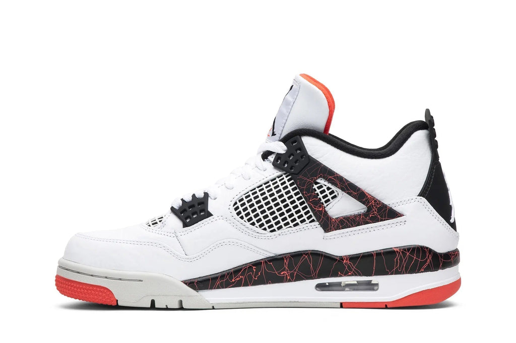 Jordan 4 Retro 'Pale Citron' - Classic White Leather Sneaker with Crimson Accents